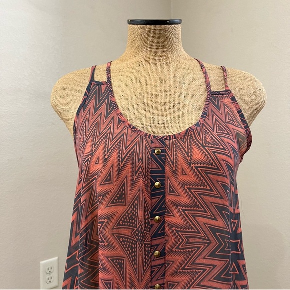 DayTrip Strappy Sheer Tank Tops Lot 2 Women’s Size Medium Blue/Orange Polyeste - Picture 12 of 15